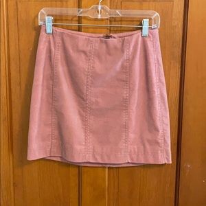 Pink Suede Free People Skirt